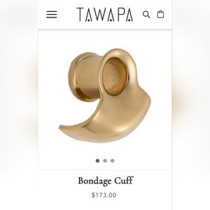 Tawapa 8mm 0g Gold Plated Bondage Cuff